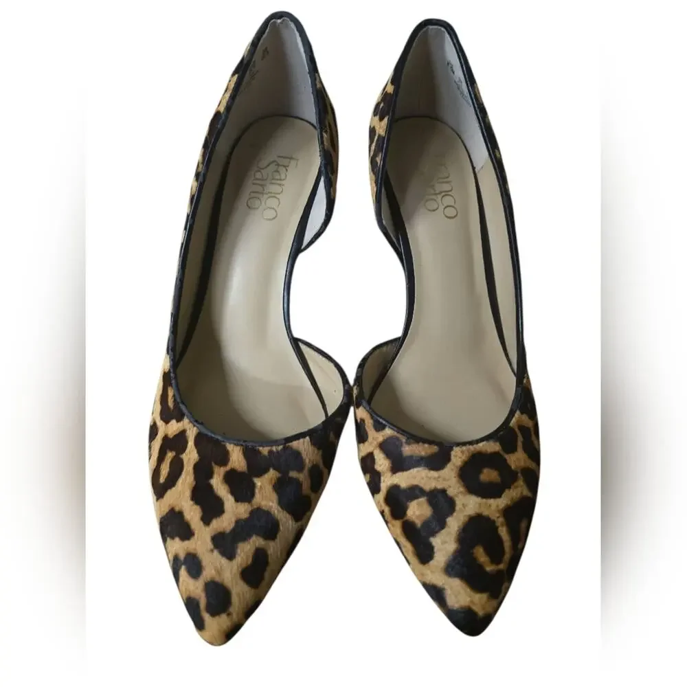 Franco Sarto Felice II Cheetah Print D'Orsay Wedges